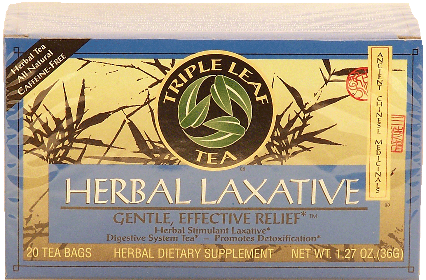 Triple Leaf Tea  herbal laxative, chinese medicinal tea, 20-bags Full-Size Picture